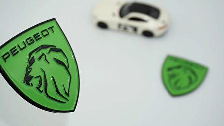 DK Tuning Peugeot Yeni Yeşil Siyah Çamurluk ABS Logo Arma Seti