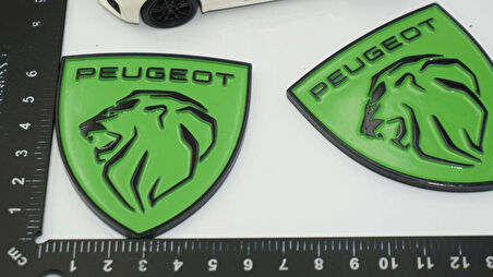 DK Tuning Peugeot Yeni Yeşil Siyah Çamurluk ABS Logo Arma Seti