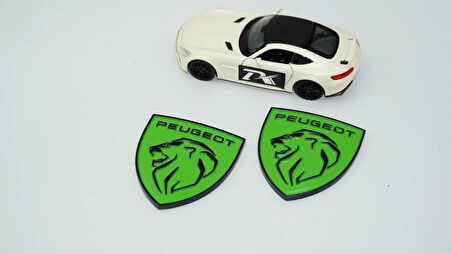 DK Tuning Peugeot Yeni Yeşil Siyah Çamurluk ABS Logo Arma Seti