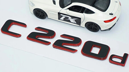 DK Tuning C 220d Bagaj Kırmızı Siyah ABS Yazı Logo Benz İle Uyumlu