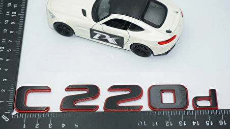 DK Tuning C 220d Bagaj Kırmızı Siyah ABS Yazı Logo Benz İle Uyumlu