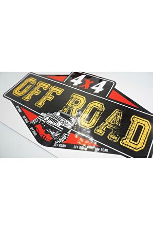 Arazi Aracı Off Road 4x4 Kaput Bagaj Sticker 28X18 cm