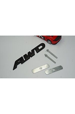 DK AWD All Wheel Drive Ön Panjur Siyah Metal 3D Yazı Logo