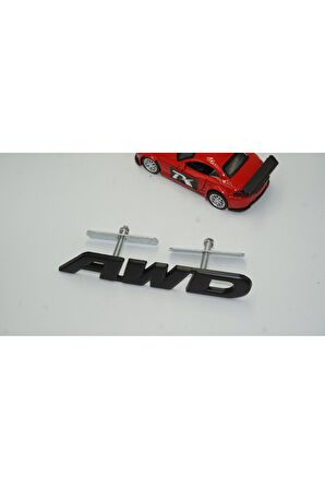 DK AWD All Wheel Drive Ön Panjur Siyah Metal 3D Yazı Logo