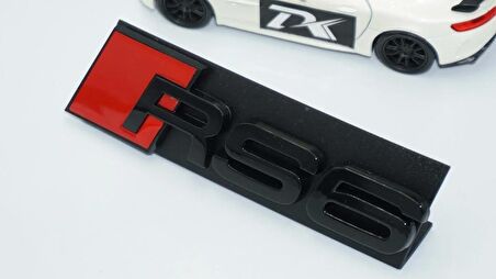 DK Tuning RS6 Siyah Kırmızı 3D Ön Panjur Logo Audi İle Uyumlu
