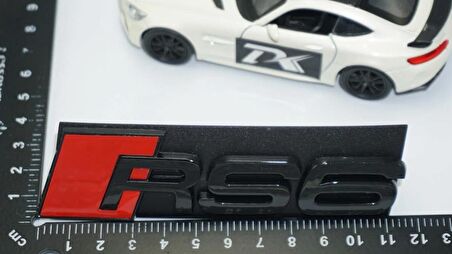 DK Tuning RS6 Siyah Kırmızı 3D Ön Panjur Logo Audi İle Uyumlu