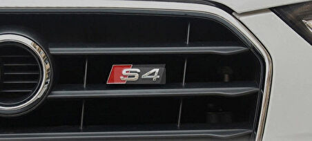 DK Tuning S4 Gri Kırmızı Ön Panjur Izgara Logo Arma Audi İle Uyumlu