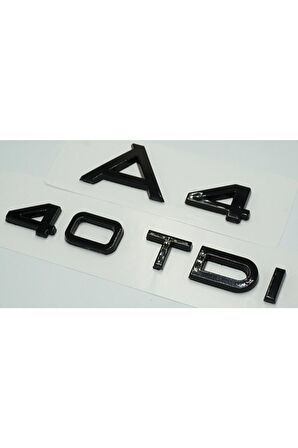 Audi A4 40 Tdi Parlak Siyah Abs 3m 3d Bagaj Yazı Logo Orjinal Ürün