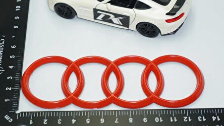 DK Tuning Motor Kapağı Kırmızı Amblem Logosu Audi İle Uyumlu