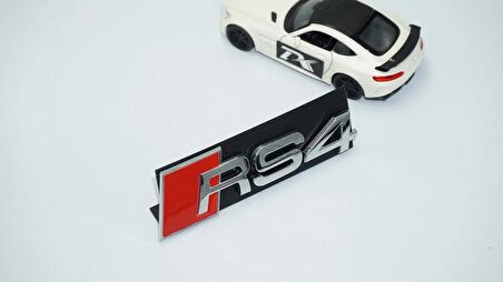 DK Tuning RS4 Gümüş Kırmızı 3D Ön Panjur Logo Audi İle Uyumlu