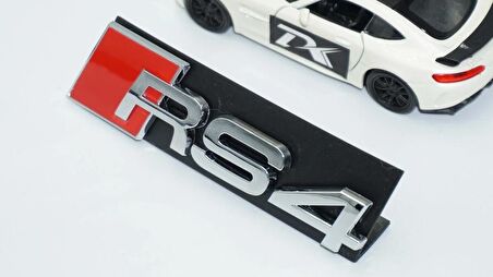 DK Tuning RS4 Gümüş Kırmızı 3D Ön Panjur Logo Audi İle Uyumlu