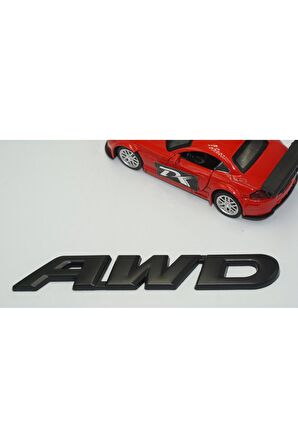 DK AWD All Wheel Drive Bagaj Siyah Metal 3M 3D Yazı Logo