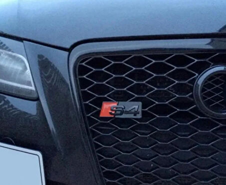 DK Tuning S4 Siyah Kırmızı Ön Panjur Izgara Logo Arma Audi İle Uyumlu