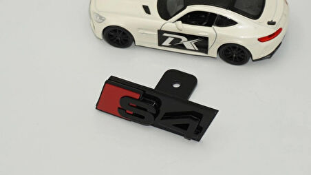 DK Tuning S4 Siyah Kırmızı Ön Panjur Izgara Logo Arma Audi İle Uyumlu