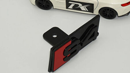 DK Tuning S4 Siyah Kırmızı Ön Panjur Izgara Logo Arma Audi İle Uyumlu