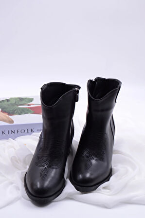 Buffalo Bill Kovboy Siyah Cilt Kadın Bot