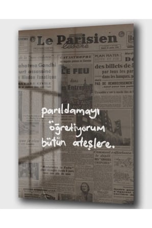 ÖZLÜ SÖZ PARILDA KIZIM İLHAM VERİCİ CAM TABLO DUVAR DEKORU