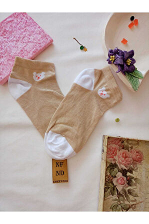 3 ÇİFT KADIN ÇORAP BURUN DİKİŞSİZ YUMUŞAK PAMUKLU KISA KONÇ DESENLİ PATİK ÇORABI 36-40