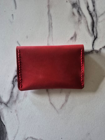 Gogo Kadın Kartlık Hakiki Deri El Yapımı Kırmızı 11x7 cm