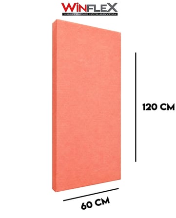 60X120Cm - Akusti̇K Kumaş Kapli Panel Somon Pembe