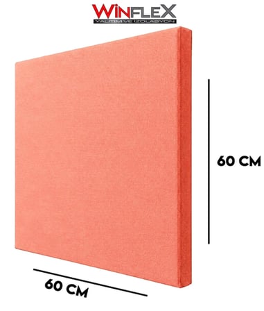 60X60Cm - Akusti̇K Kumaş Kapli Panel Somon Pembe