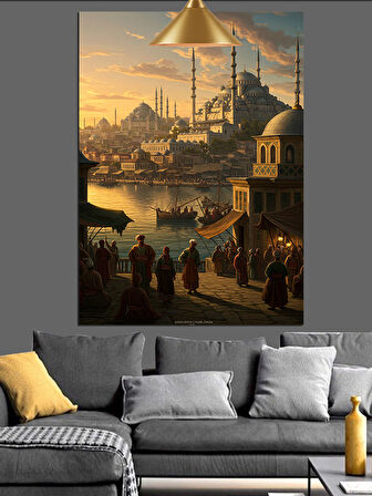 İstanbul Cami Manzarası Dekoratif Kanvas - Mdf Ahşap Tablo