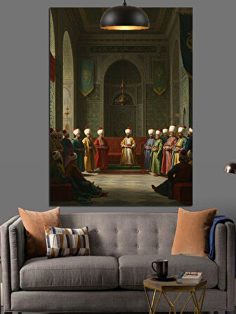 Sarayda Divan Toplantısı Dekoratif Kanvas - Mdf Ahşap Tablo
