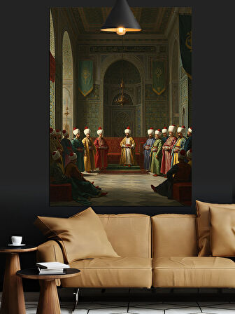 Sarayda Divan Toplantısı Dekoratif Kanvas - Mdf Ahşap Tablo