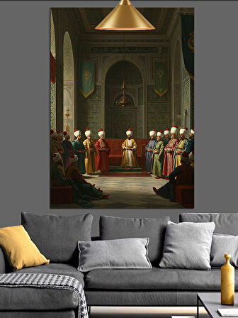 Sarayda Divan Toplantısı Dekoratif Kanvas - Mdf Ahşap Tablo