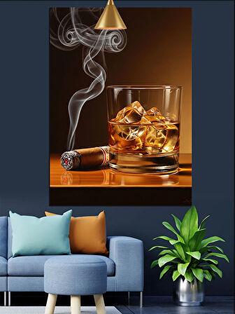 Viski Ve Puro Dekoratif Kanvas - Mdf Ahşap Tablo