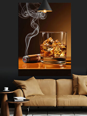 Viski Ve Puro Dekoratif Kanvas - Mdf Ahşap Tablo
