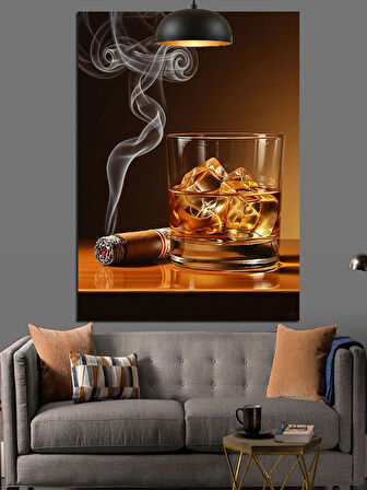 Viski Ve Puro Dekoratif Kanvas - Mdf Ahşap Tablo
