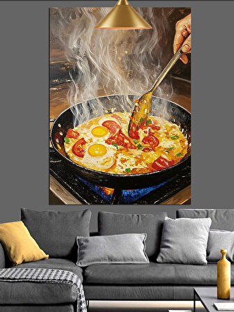 Tavada Menemen  Dekoratif Kanvas - Mdf Ahşap Tablo