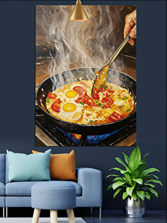 Tavada Menemen  Dekoratif Kanvas - Mdf Ahşap Tablo