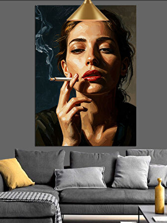 Sigara İçen Kadın Dekoratif Kanvas - Mdf Ahşap Tablo