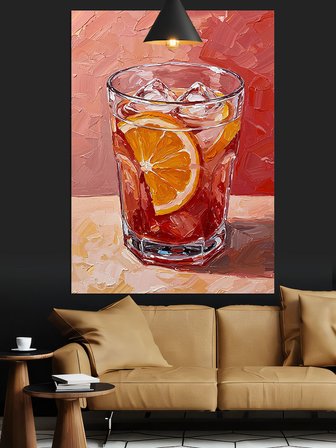 Buzlu Limonlu İçecek Dekoratif Kanvas - Mdf Ahşap Tablo