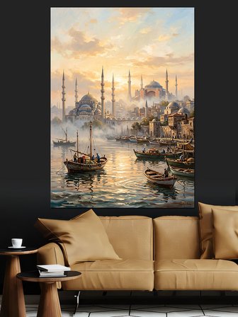 Sisli İstanbul Boğazı Manzarası Dekoratif Kanvas - Mdf Ahşap Tablo