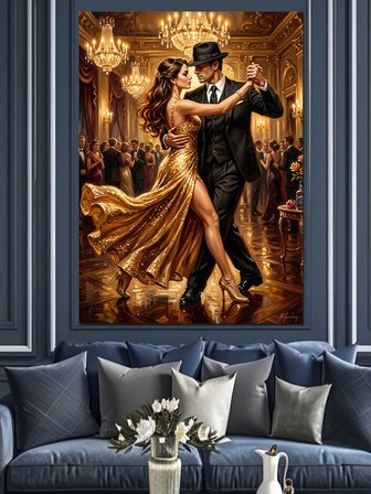 Şık Elbiseli Tango Dansçıları Dekoratif Kanvas - Mdf Ahşap Tablo