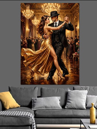 Şık Elbiseli Tango Dansçıları Dekoratif Kanvas - Mdf Ahşap Tablo