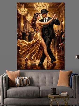 Şık Elbiseli Tango Dansçıları Dekoratif Kanvas - Mdf Ahşap Tablo