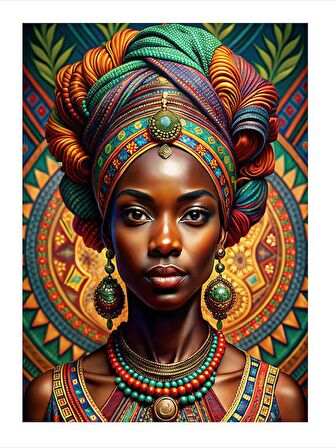Afrikalı Kadın Art Mdf Tablo 35cm X50cm
