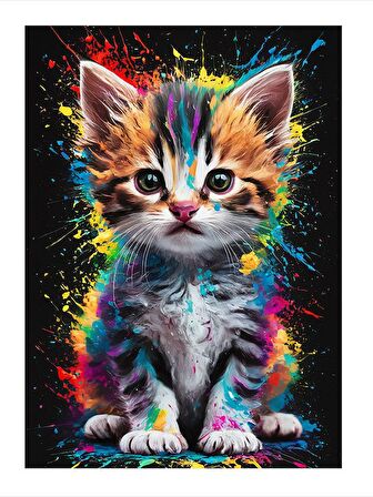 Sevimli Kedi Model Mdf tablo 18cm X 27cm