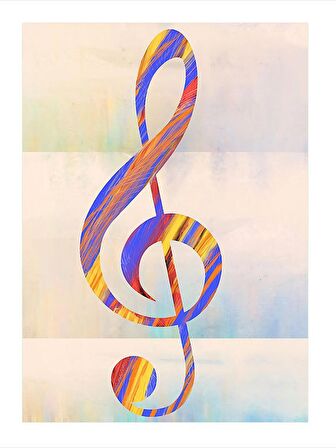 Sol Anahtarı Hediyelik Ahşap Tablo 35cm X50cm