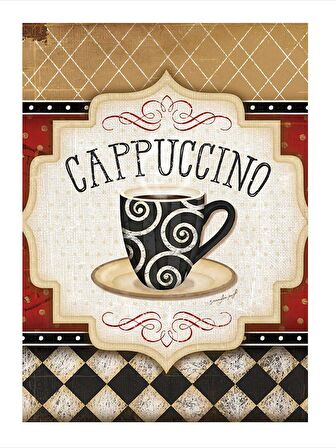 Kahve Temalı Cappuccino Dekoratif Mdf Tablo 50cmX 70cm