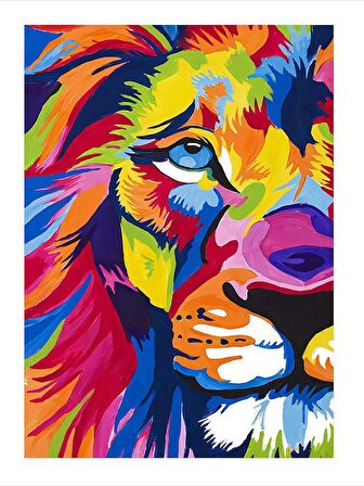 Renkli Aslan Modern Mdf Tablo 18cm X 27cm