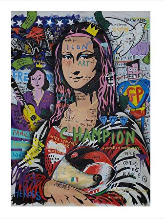 Mona Lisa Pop Art Tasarım Mdf Tablo 18cm X 27cm