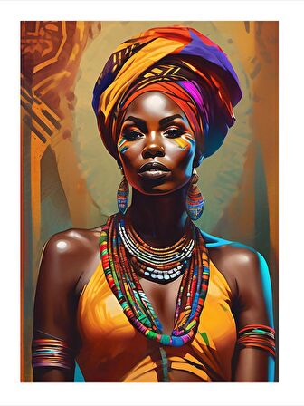 Afrikalı Kadın Art Mdf Poster 18cm X 27cm