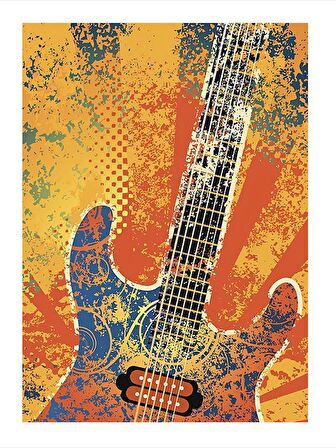 Elektro Gitar Art Mdf Poster 18cm X 27cm