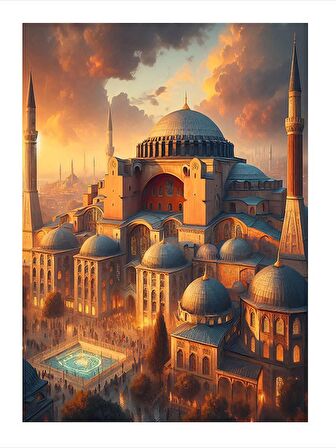 Tarihi Cami Tasarım Ahşap Tablo 18cm X 27cm