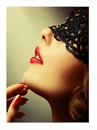 Maskeli Kadın Model Mdf tablo 18cm X 27cm